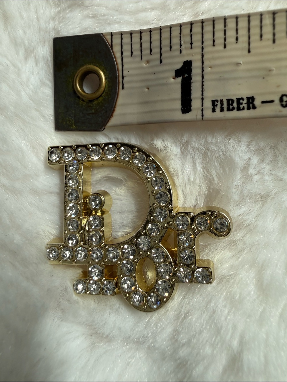 Statement Charm With Rhinestones- Gold Tone - Picture 3 of 4